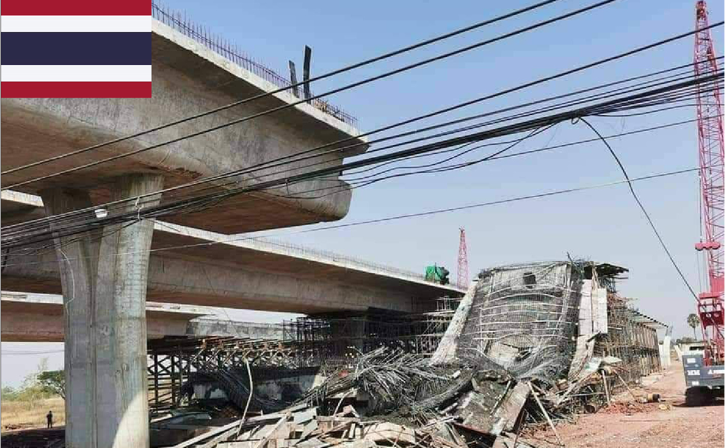 タイの高架道路崩壊　カンボジア、ミャンマー人出稼ぎ労働者9人が負傷